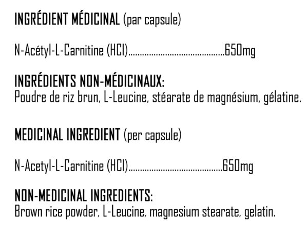 XPN - Acetyl-L-Carnitine - Ingredients