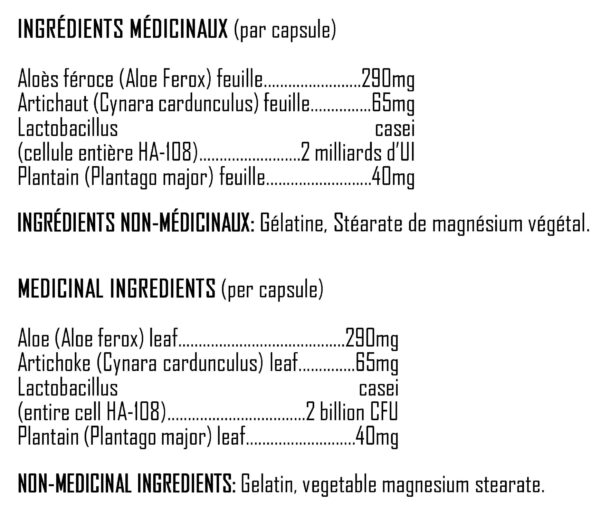 XPN - Aloes L-Casei - Ingredients