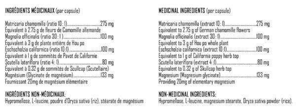 XPN - Corti Sleep - Ingredients