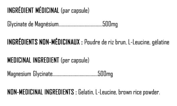 XPN - Magnesium Glycinate 500 - Ingredients