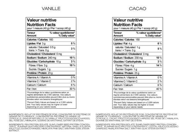 XPN - Pro Vege - Ingredients