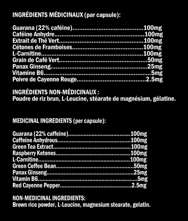 XPN - Thermo Cut - Ingredients