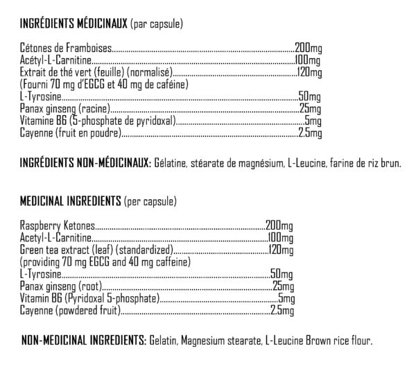 XPN - Thermo Slim - Ingredients